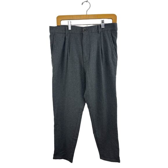 COS Women's Pants 32R Grey Wool Straight Dress Career Pleated - Picture 1 of 9